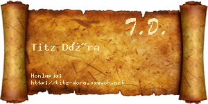 Titz Dóra névjegykártya